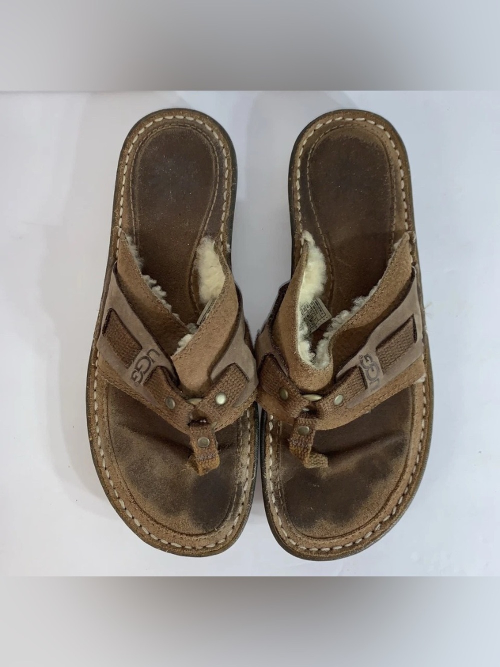 Uggs Women's Furry Sandals Sz 9 UGG 1629 EUC